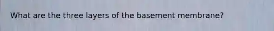 What are the three layers of the basement membrane?