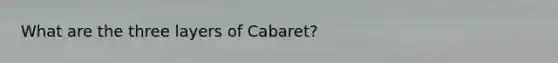 What are the three layers of Cabaret?