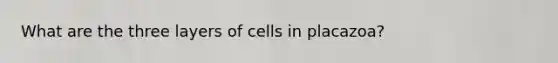 What are the three layers of cells in placazoa?