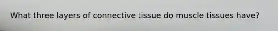 What three layers of connective tissue do muscle tissues have?