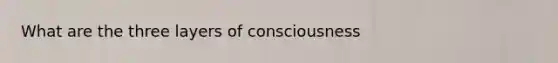 What are the three layers of consciousness