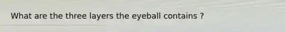 What are the three layers the eyeball contains ?