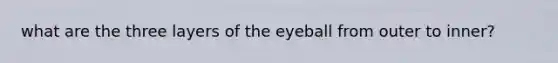 what are the three layers of the eyeball from outer to inner?