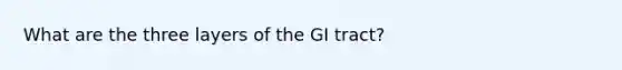 What are the three layers of the GI tract?