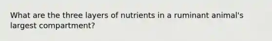 What are the three layers of nutrients in a ruminant animal's largest compartment?