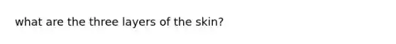 what are the three layers of the skin?