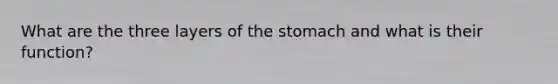 What are the three layers of the stomach and what is their function?