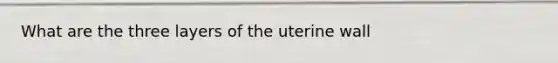 What are the three layers of the uterine wall