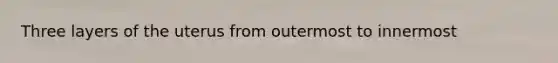 Three layers of the uterus from outermost to innermost