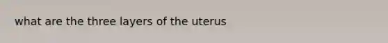 what are the three layers of the uterus