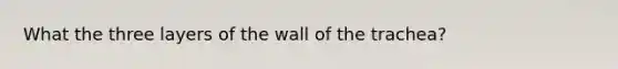 What the three layers of the wall of the trachea?