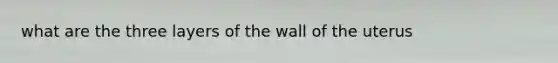 what are the three layers of the wall of the uterus