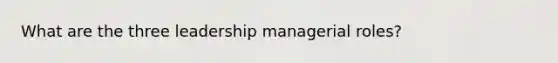 What are the three leadership managerial roles?