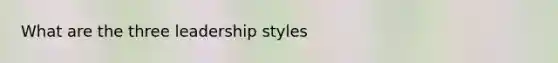 What are the three leadership styles