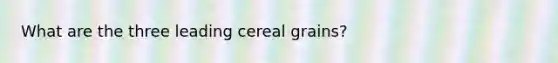 What are the three leading cereal grains?