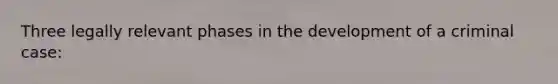 Three legally relevant phases in the development of a criminal case:
