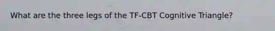 What are the three legs of the TF-CBT Cognitive Triangle?