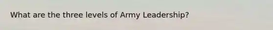 What are the three levels of Army Leadership?