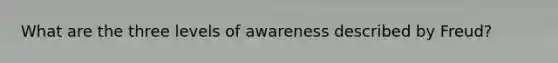 What are the three levels of awareness described by Freud?