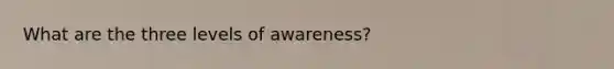 What are the three levels of awareness?