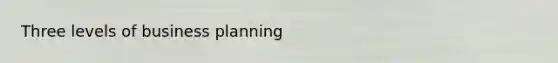 Three levels of business planning