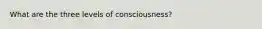 What are the three levels of consciousness?