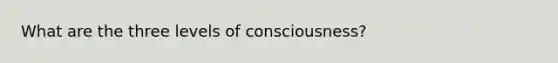 What are the three levels of consciousness?