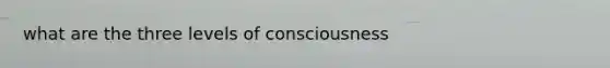 what are the three levels of consciousness