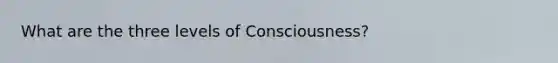 What are the three levels of Consciousness?