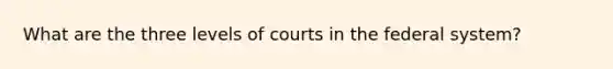 What are the three levels of courts in the federal system?