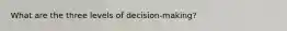 What are the three levels of decision-making?