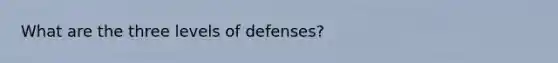 What are the three levels of defenses?