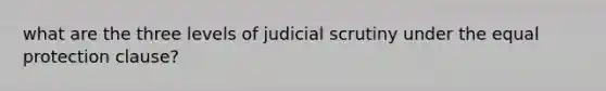 what are the three levels of judicial scrutiny under the equal protection clause?