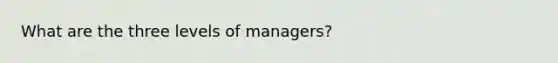 What are the three levels of managers?