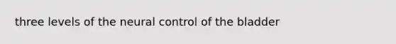 three levels of the neural control of the bladder