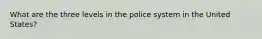 What are the three levels in the police system in the United States?