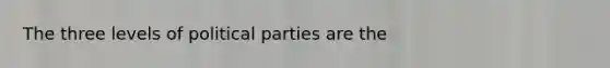 The three levels of political parties are the