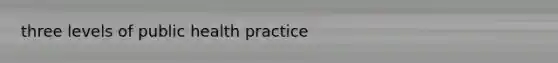 three levels of public health practice