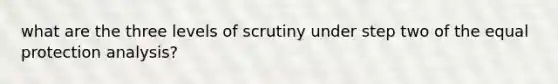 what are the three levels of scrutiny under step two of the equal protection analysis?