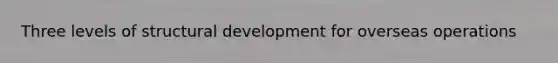 Three levels of structural development for overseas operations