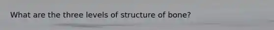 What are the three levels of structure of bone?