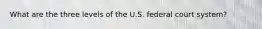 What are the three levels of the U.S. federal court system?