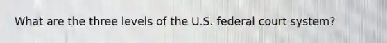 What are the three levels of the U.S. federal court system?