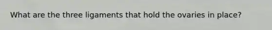 What are the three ligaments that hold the ovaries in place?