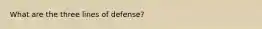 What are the three lines of defense?