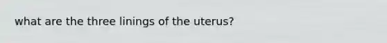 what are the three linings of the uterus?