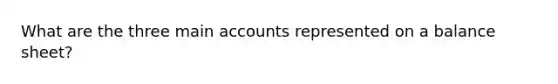 What are the three main accounts represented on a balance sheet?