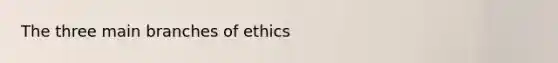 The three main branches of ethics