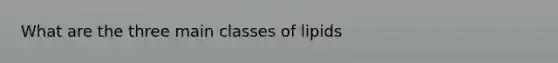 What are the three main classes of lipids