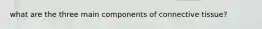 what are the three main components of connective tissue?